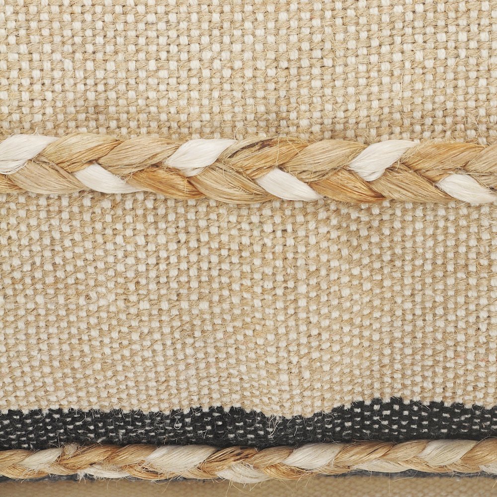 Ox Bay Black/Tan Stripe Cotton Blend Pillow Cover. Picture 7