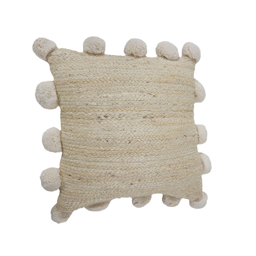 Ox Bay Hand-Woven Tan Solid All-Natural Jute Pillow Cover. Picture 5