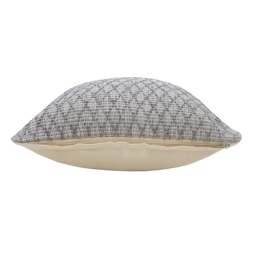 Ox Bay Hand-Woven Gray Diamond All-Natural Cotton Pillow Cover. Picture 4