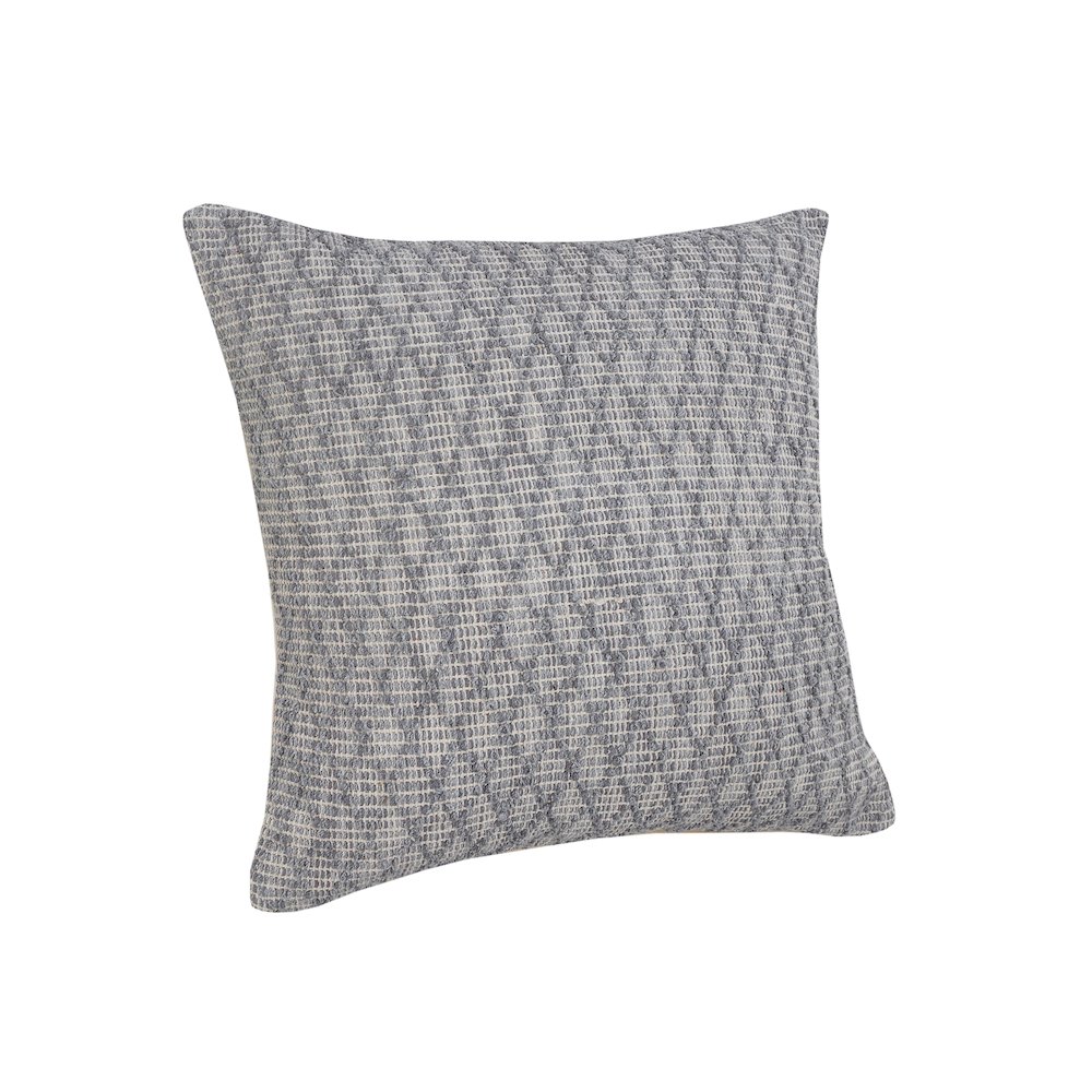 Ox Bay Hand-Woven Gray Diamond All-Natural Cotton Pillow Cover. Picture 5