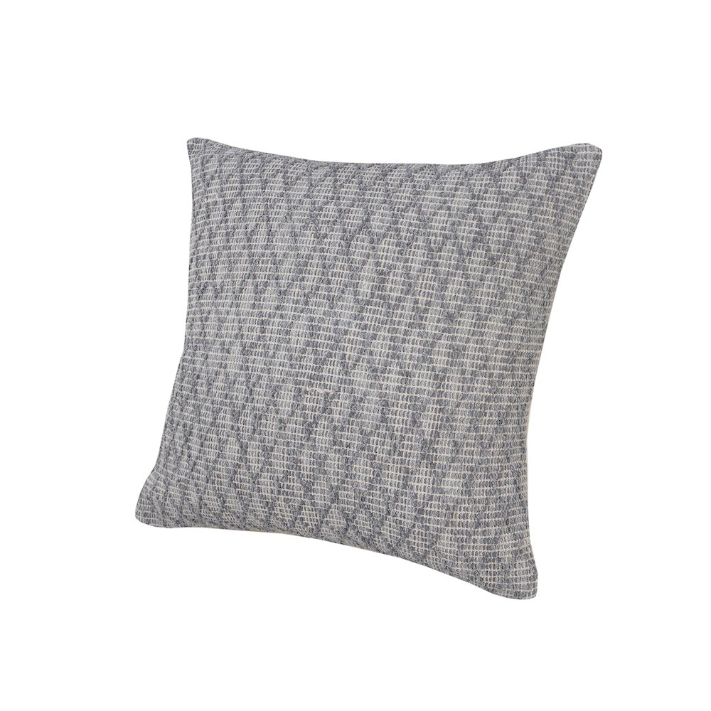 Ox Bay Hand-Woven Gray Diamond All-Natural Cotton Pillow Cover. Picture 6