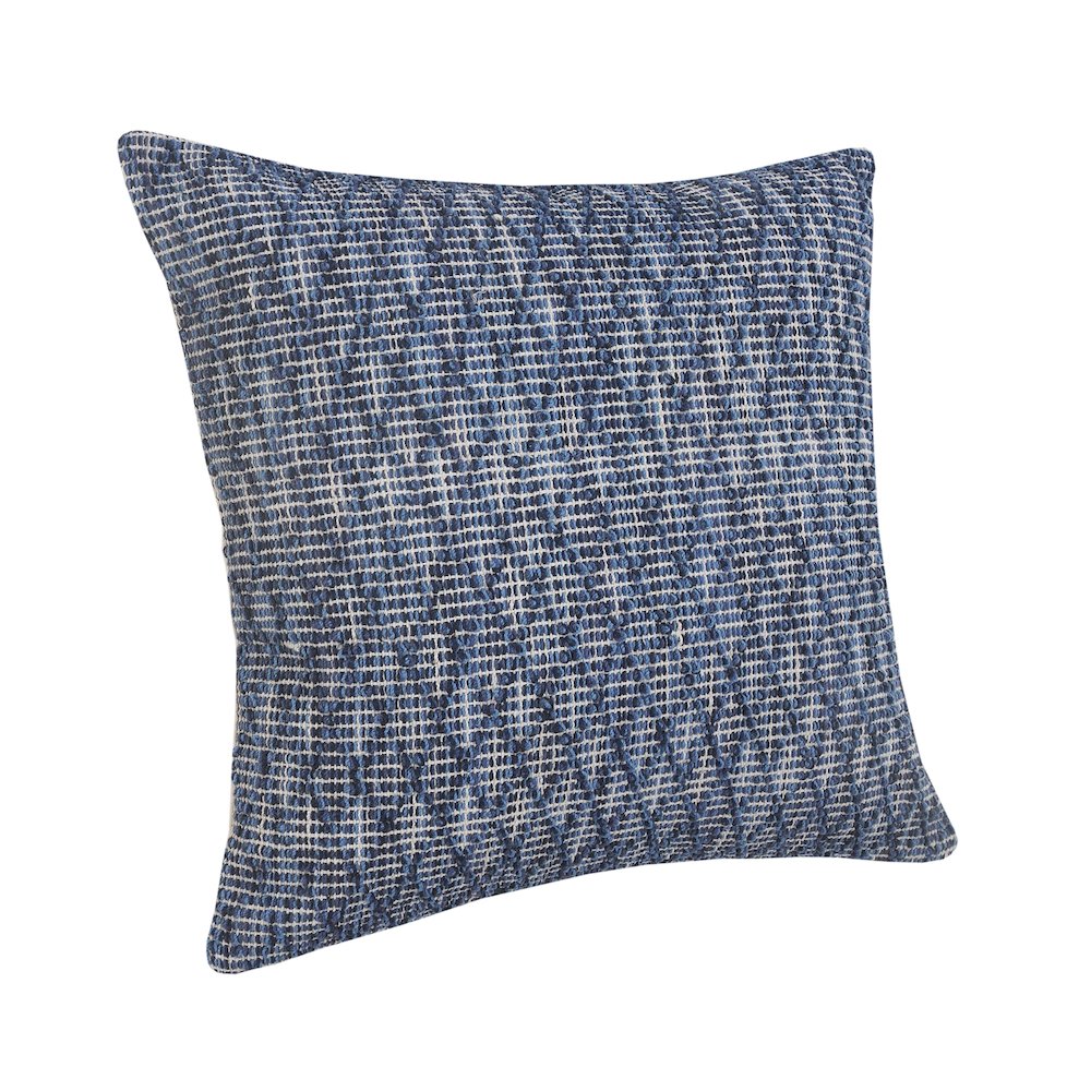 Ox Bay Hand-Woven Blue Diamond All-Natural Cotton Pillow Cover. Picture 5