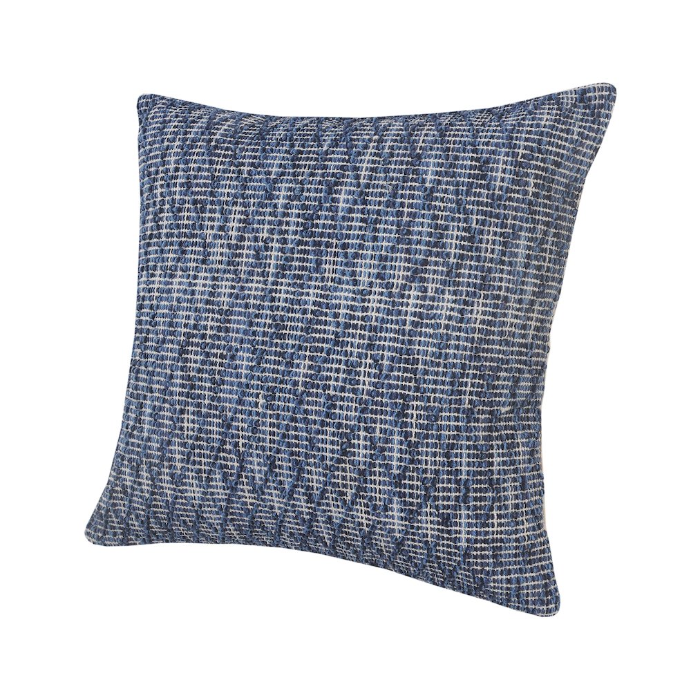 Ox Bay Hand-Woven Blue Diamond All-Natural Cotton Pillow Cover. Picture 6