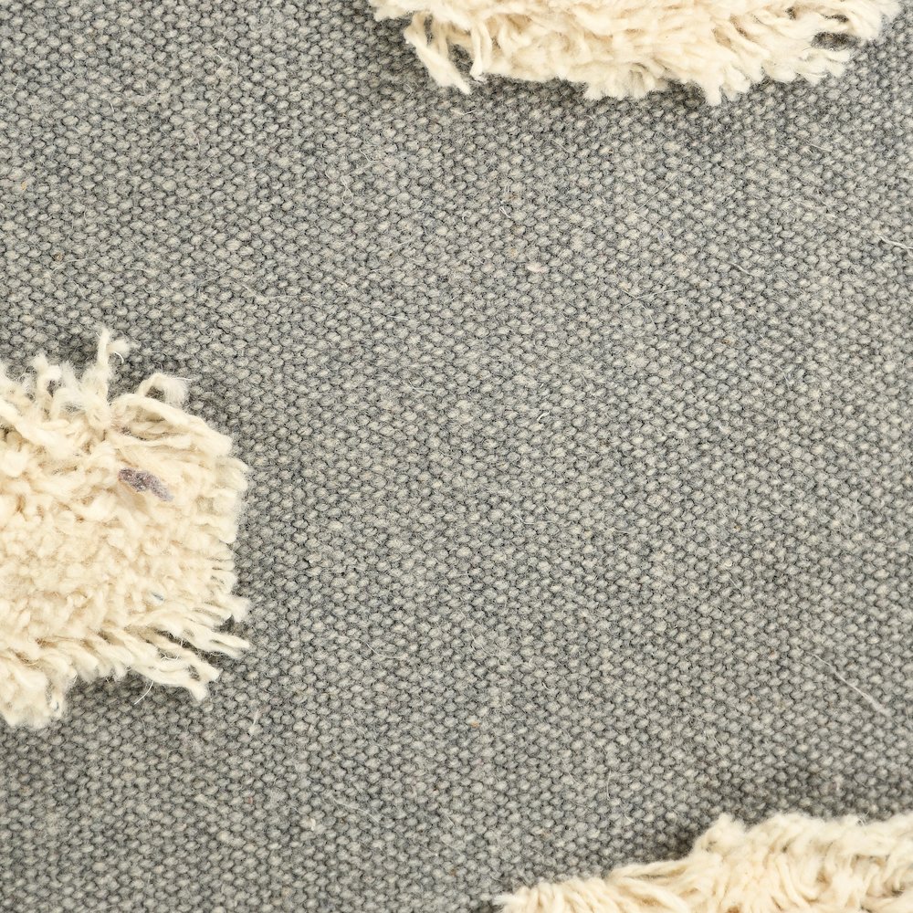 Ox Bay Hand-Woven Gray/Cream Dot All-Natural Cotton Pillow Cover. Picture 2