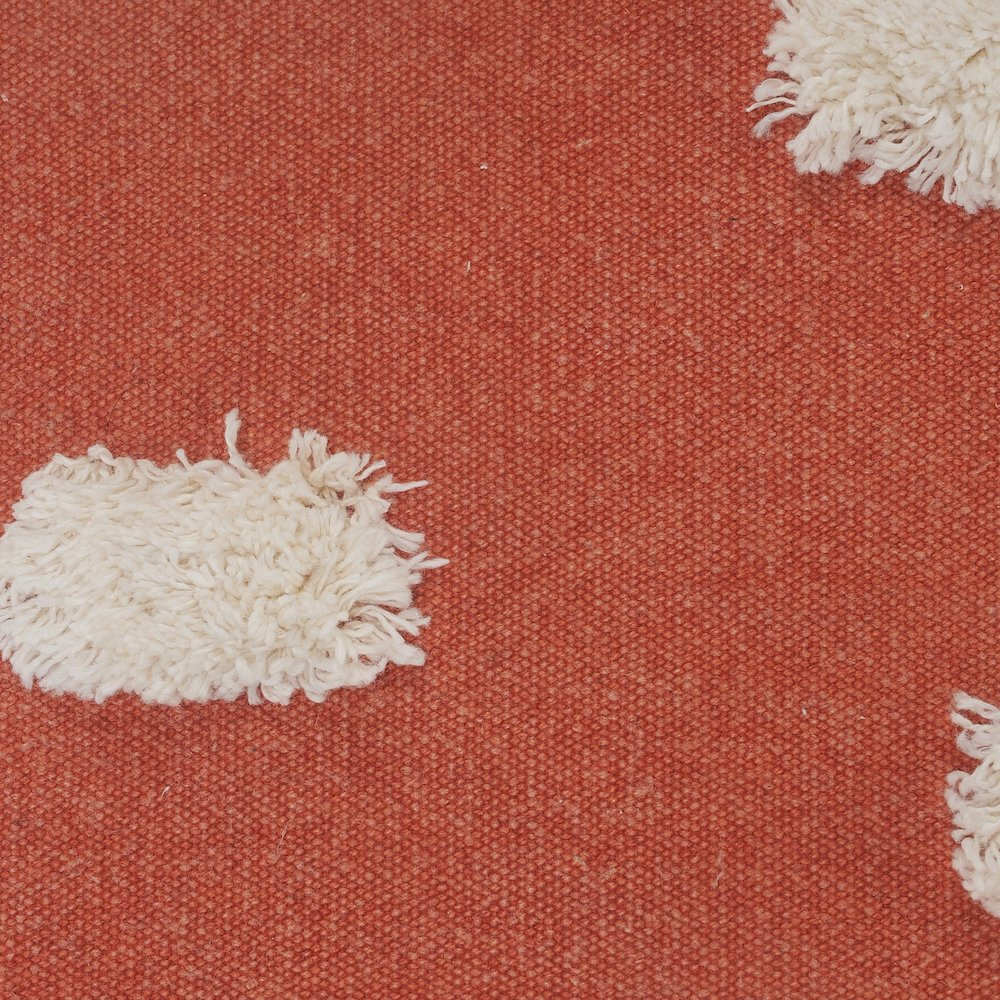 Ox Bay Hand-Woven Orange/White Dot All-Natural Cotton Pillow Cover. Picture 2