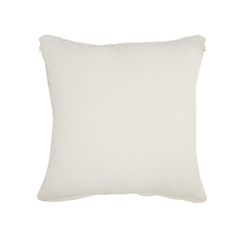 Ox Bay Hand-Woven Gray/White Medallion All-Natural Cotton Pillow Cover. Picture 7