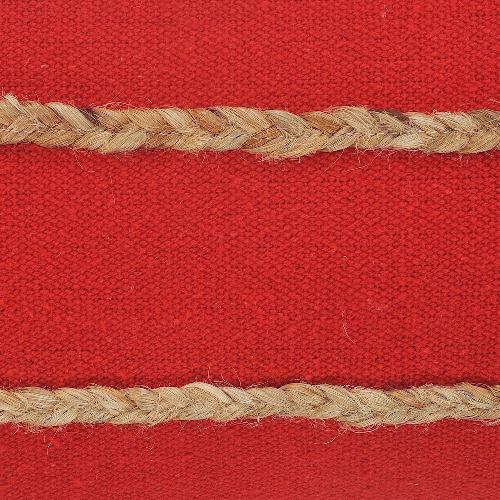 Ox Bay Red/Tan Stripe Cotton Blend Pillow Cover. Picture 2