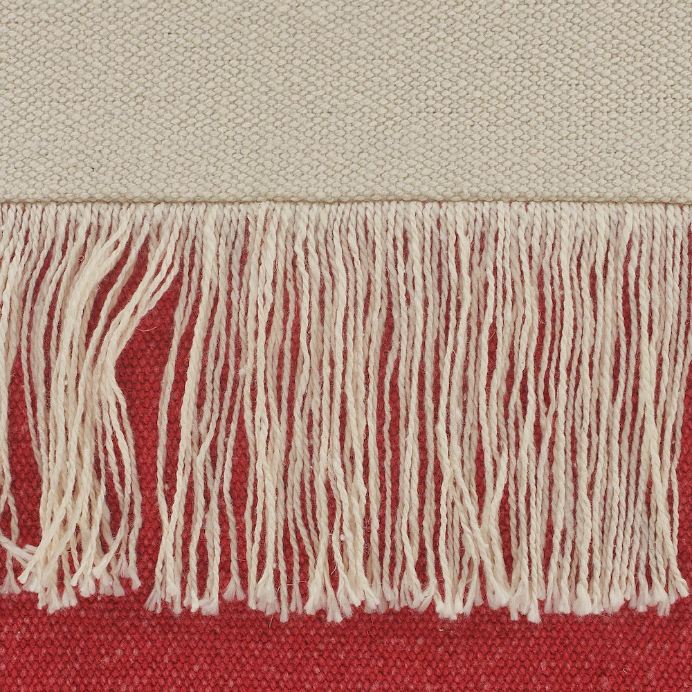 Ox Bay Red/White Color Block All-Natural Cotton Pillow Cover. Picture 2