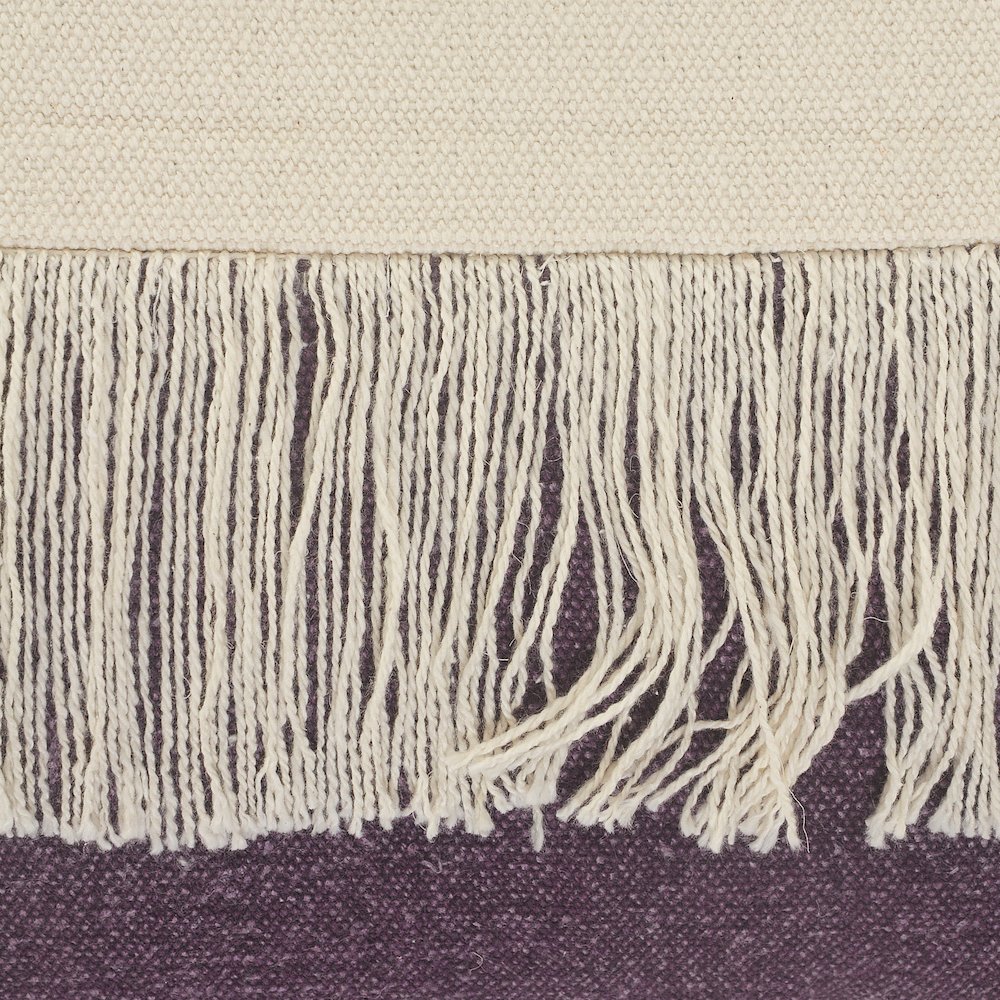 Ox Bay Purple/White Color Block All-Natural Cotton Pillow Cover. Picture 2