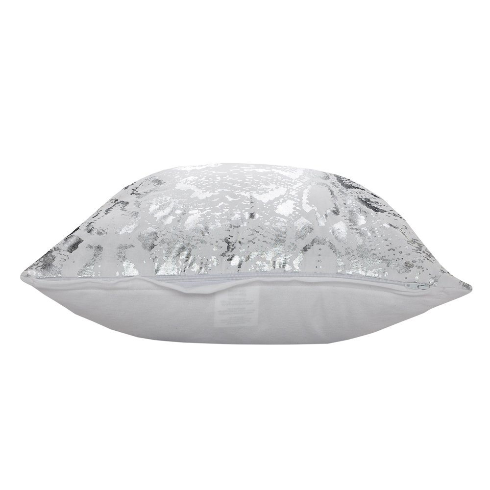 Ox Bay White/Silver Animal All-Natural Cotton Pillow Cover. Picture 4