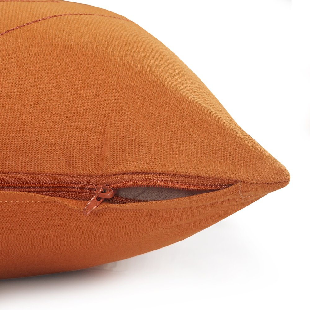 Ox Bay Orange Solid All-Natural Cotton Pillow Cover. Picture 3