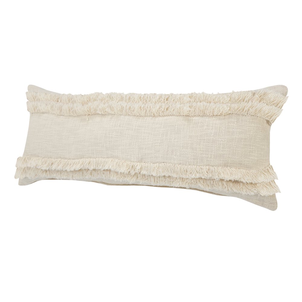 Beverly Fringed Solid Lumbar Throw Pillow. Picture 6