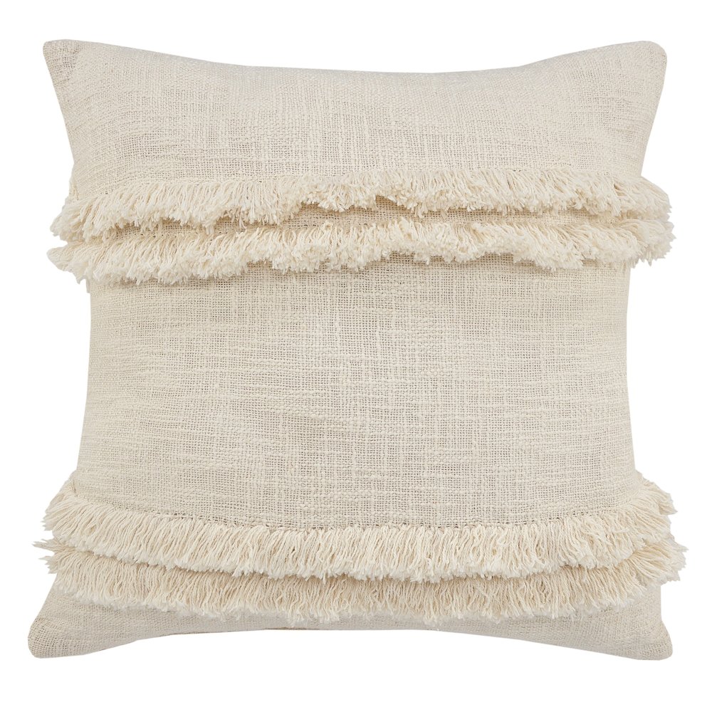 Beverly Fringed Solid Throw Pillow. Picture 1