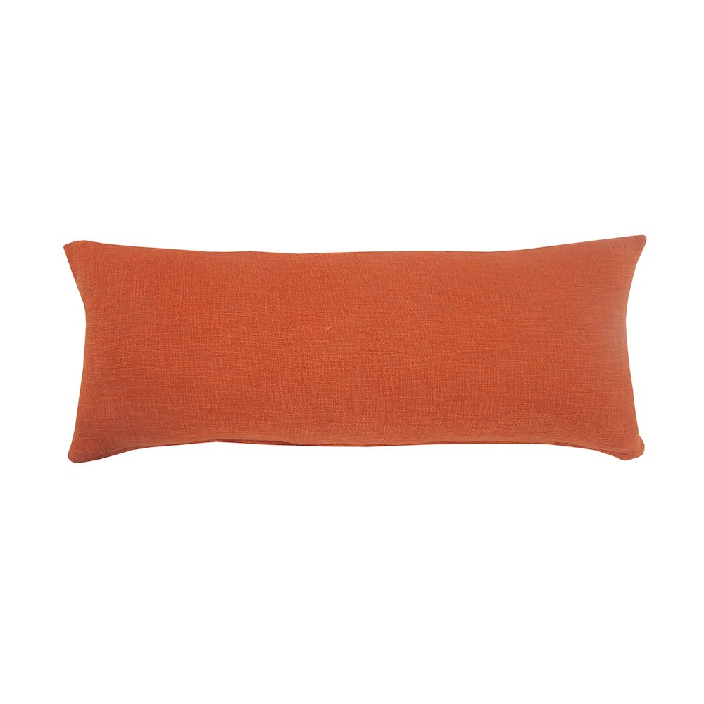 Solid Cinnamon Chevron Shag Lumbar Throw Pillow. Picture 7