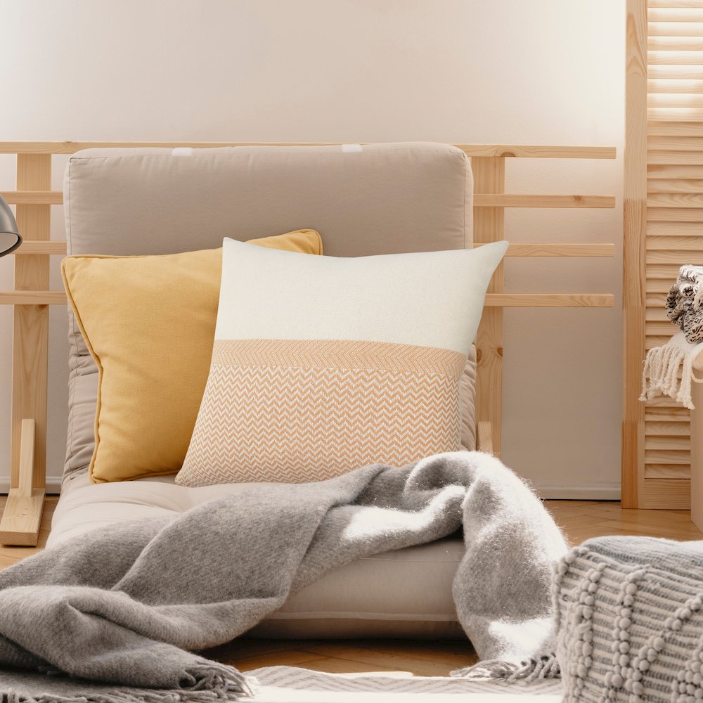 Chevron Chic Color Block Throw Pillow. Picture 8