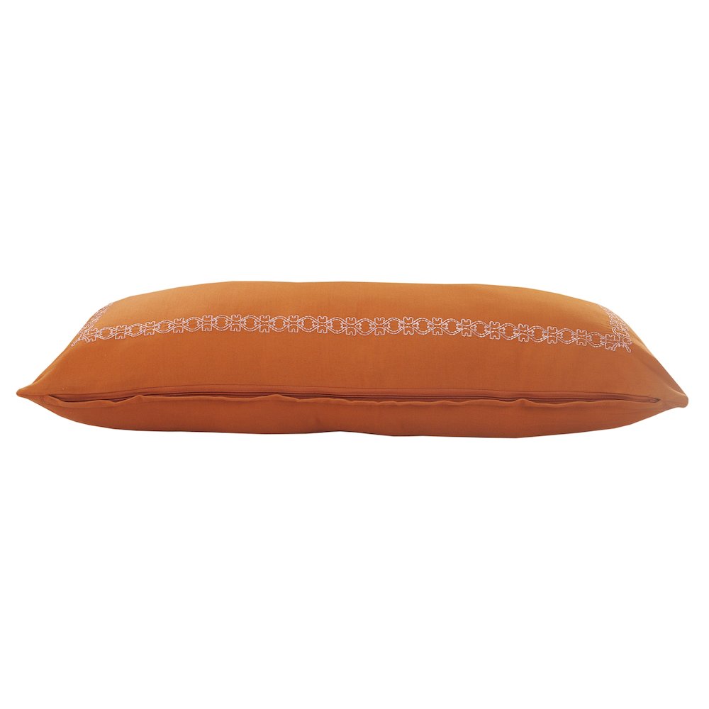 Dainty and Delicate Embroidered Border Lumbar Throw Pillow. Picture 4
