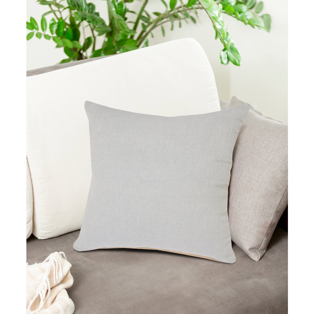 Soft Gray Solid Throw Pillow. Picture 8