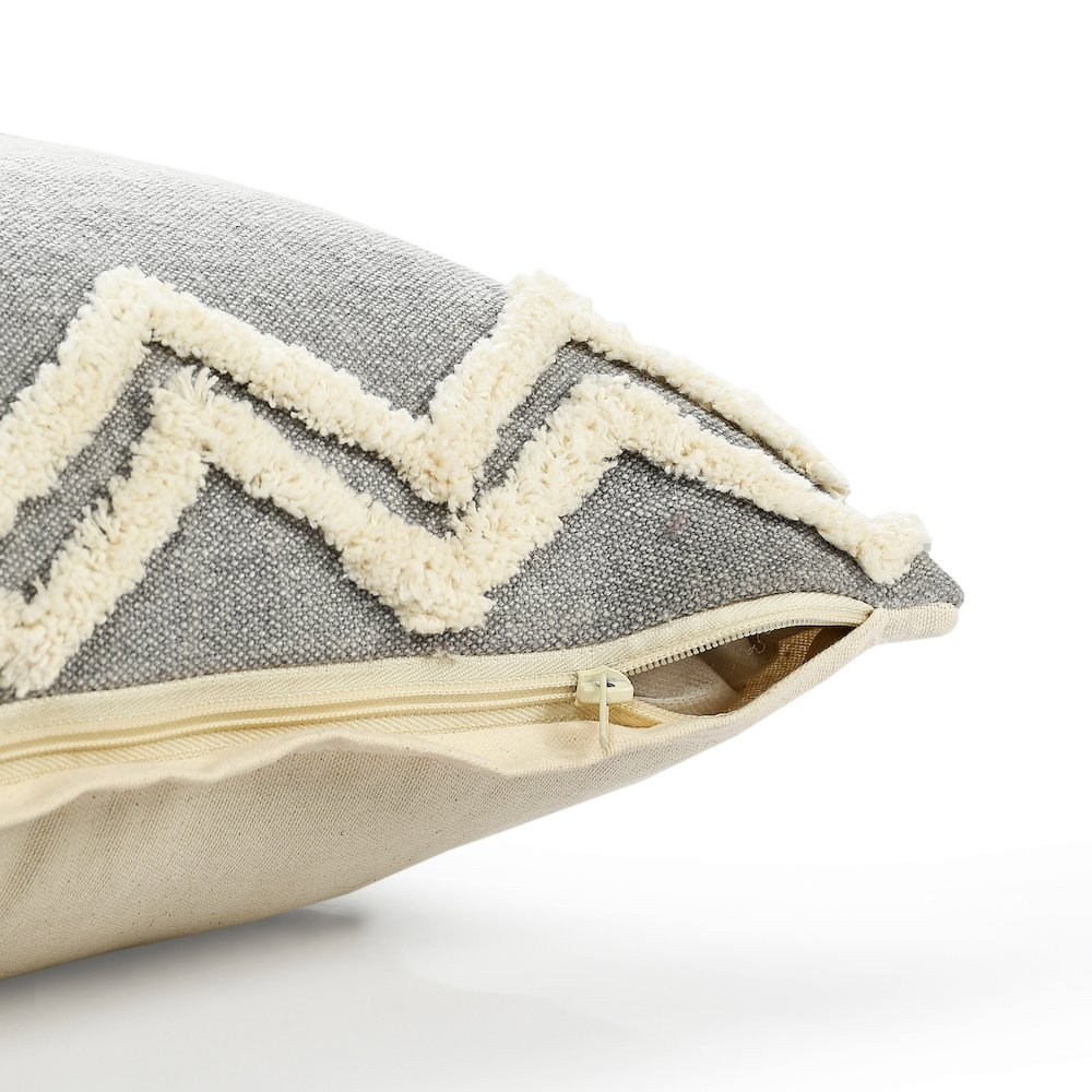 Evette Rios Rory Soft Chevron Bordered Lumbar Throw Pillow. Picture 3