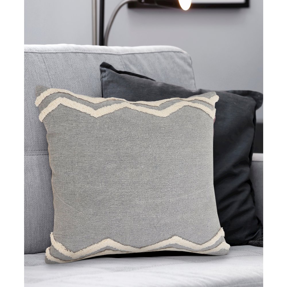 Soft Chevron Bordered Throw Pillow. Picture 8