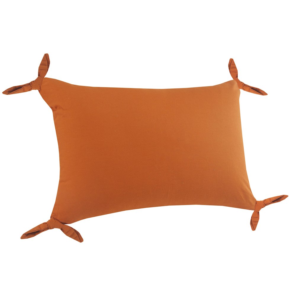 Aisha Cotton Pillow Set of 2 in Orange, 16" x 24". Picture 4