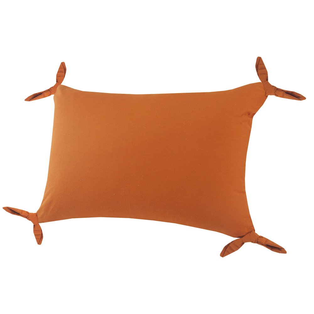Aisha Cotton Pillow Set of 2 in Orange, 16" x 24". Picture 5