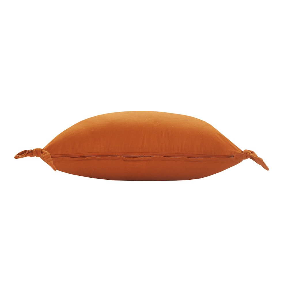Aisha Cotton Pillow Set of 2 in Orange, 16" x 24". Picture 6