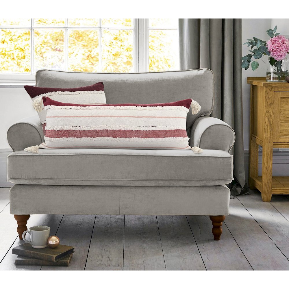 Garnet Quarry Striped Lumbar Throw Pillow. Picture 8