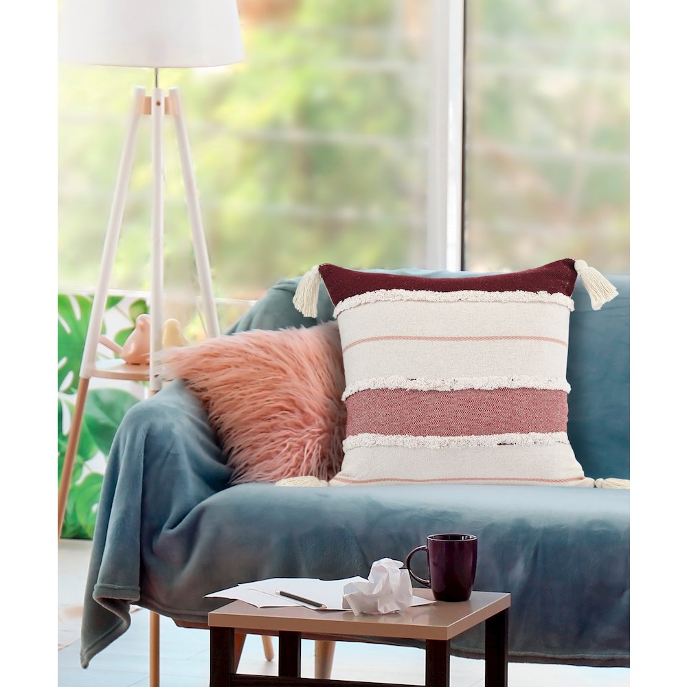 Garnet Quarry Striped Throw Pillow. Picture 8