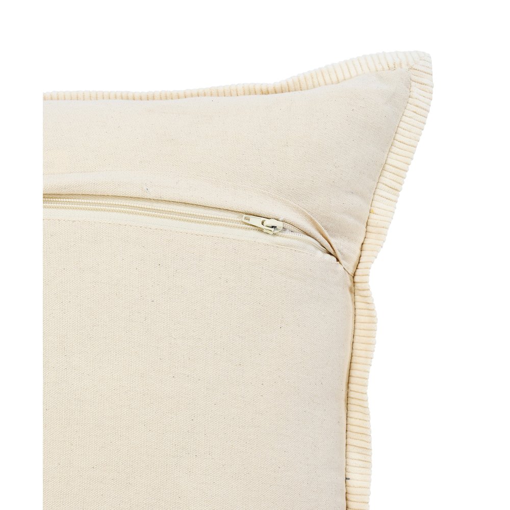 Ox Bay Hand-stitched Yellow/White Bordered All-Natural Cotton Pillow Cover. Picture 3