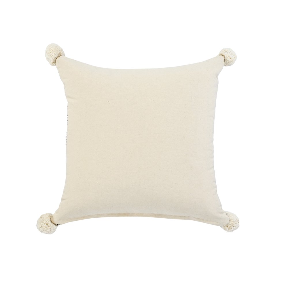 Ox Bay Hand-stitched Gray/Green Geometric All-Natural Cotton Pillow Cover. Picture 7