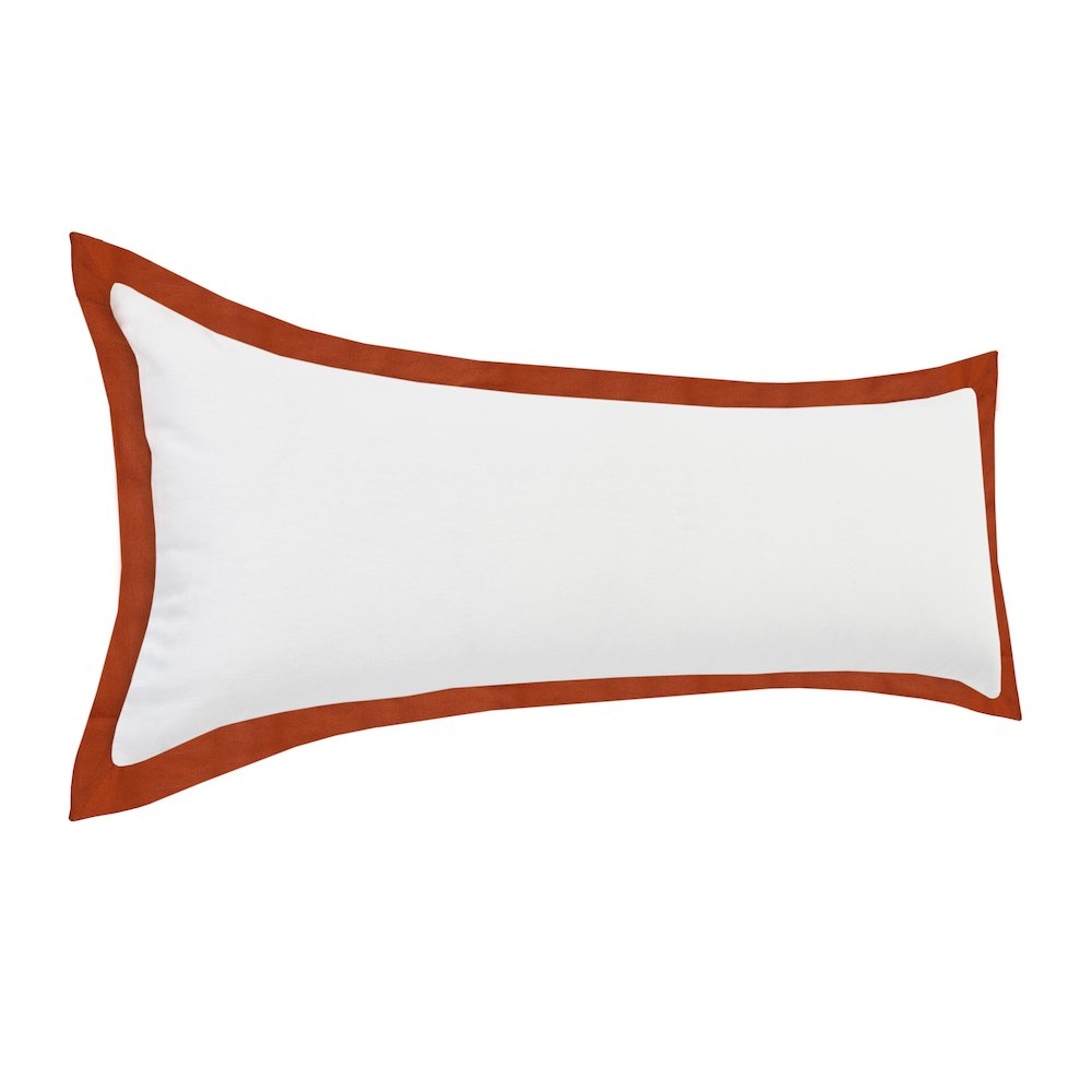 Ox Bay Hand-Woven White/Brown Bordered All-Natural Cotton Pillow Cover. Picture 4