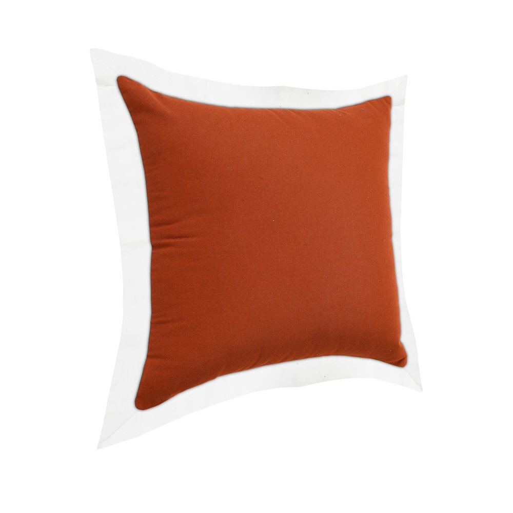 Ox Bay Hand-Woven Brown/White Bordered All-Natural Cotton Pillow Cover. Picture 4