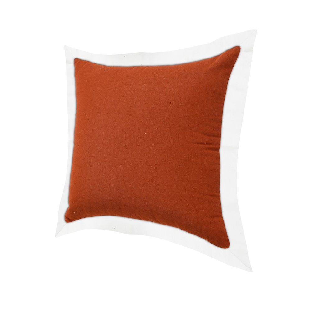Ox Bay Hand-Woven Brown/White Bordered All-Natural Cotton Pillow Cover. Picture 5