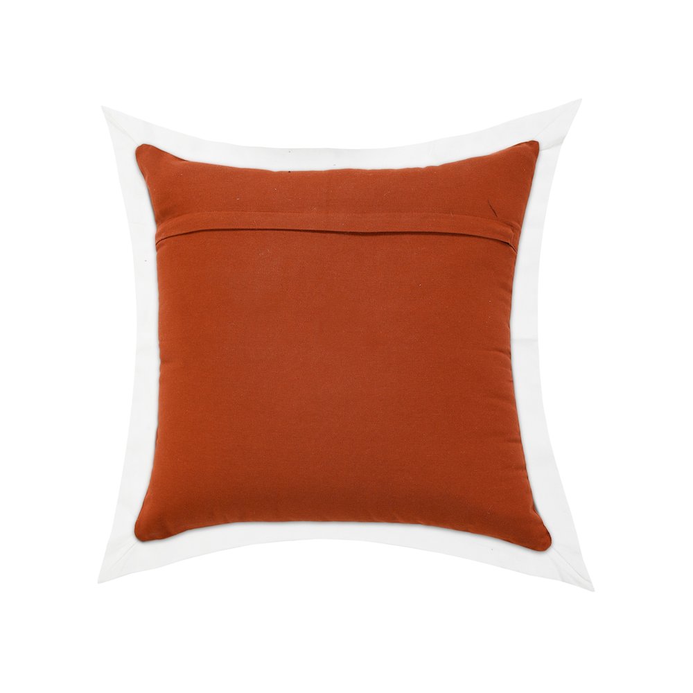 Ox Bay Hand-Woven Brown/White Bordered All-Natural Cotton Pillow Cover. Picture 7