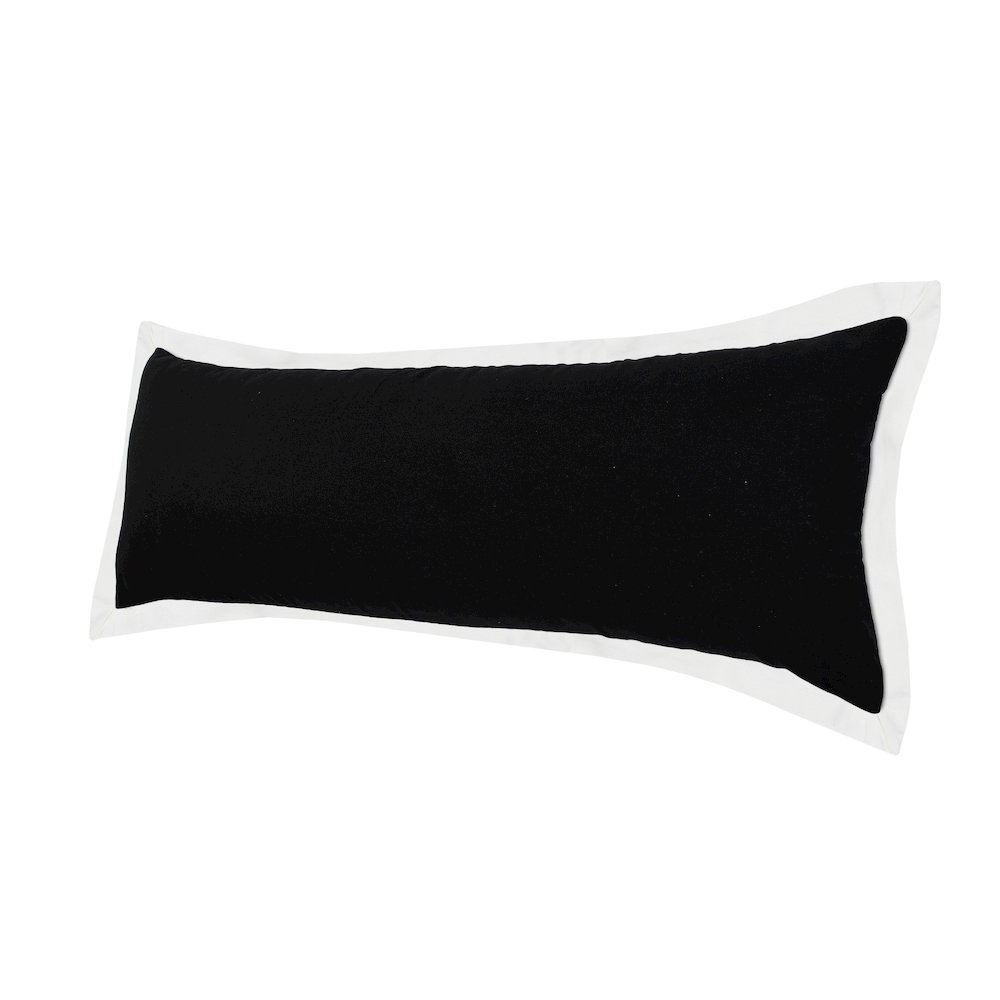 Ox Bay Hand-Woven Black/White Bordered All-Natural Cotton Pillow Cover. Picture 5