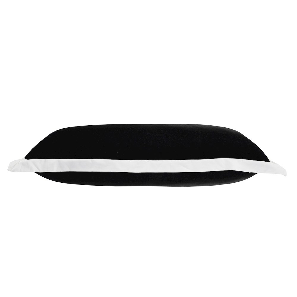 Ox Bay Hand-Woven Black/White Bordered All-Natural Cotton Pillow Cover. Picture 6