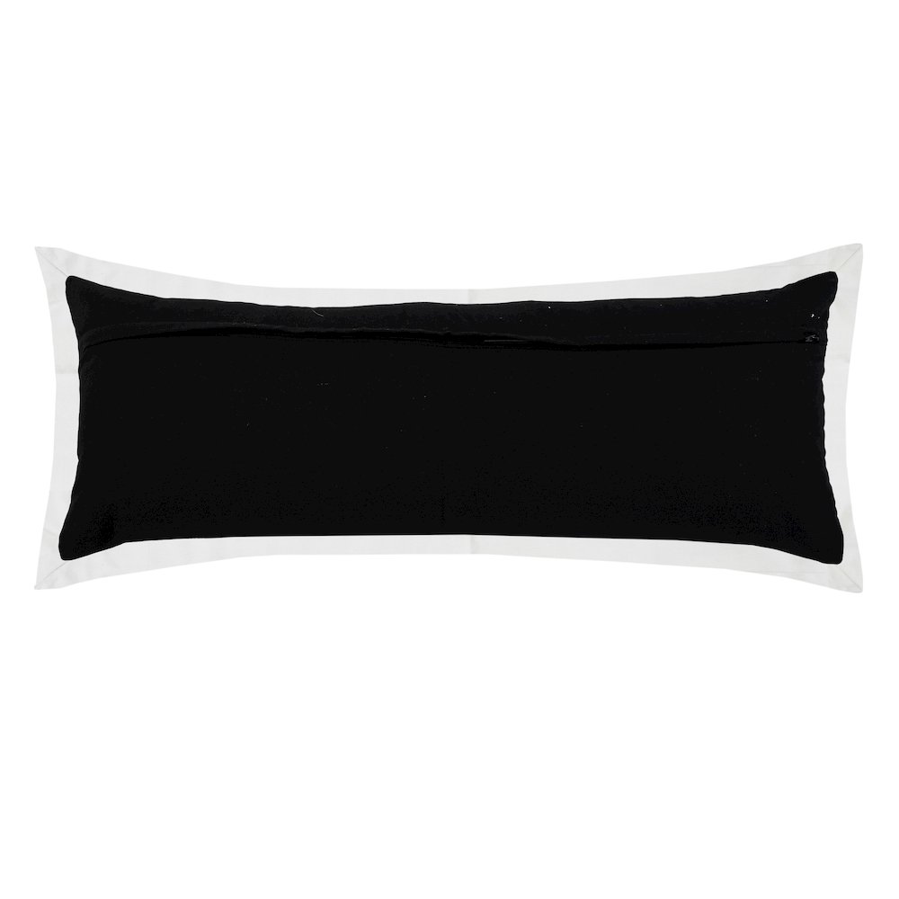 Ox Bay Hand-Woven Black/White Bordered All-Natural Cotton Pillow Cover. Picture 7