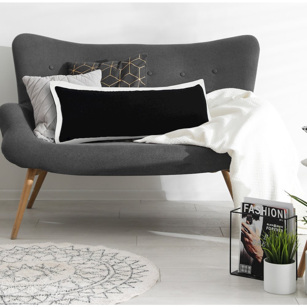 Bordered Flange Frame Lumbar Throw Pillow. Picture 8