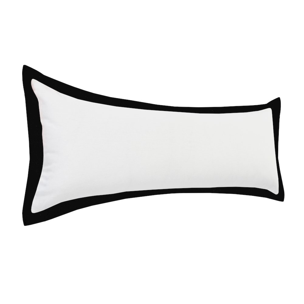 Ox Bay Hand-Woven White/Black Bordered All-Natural Cotton Pillow Cover. Picture 4