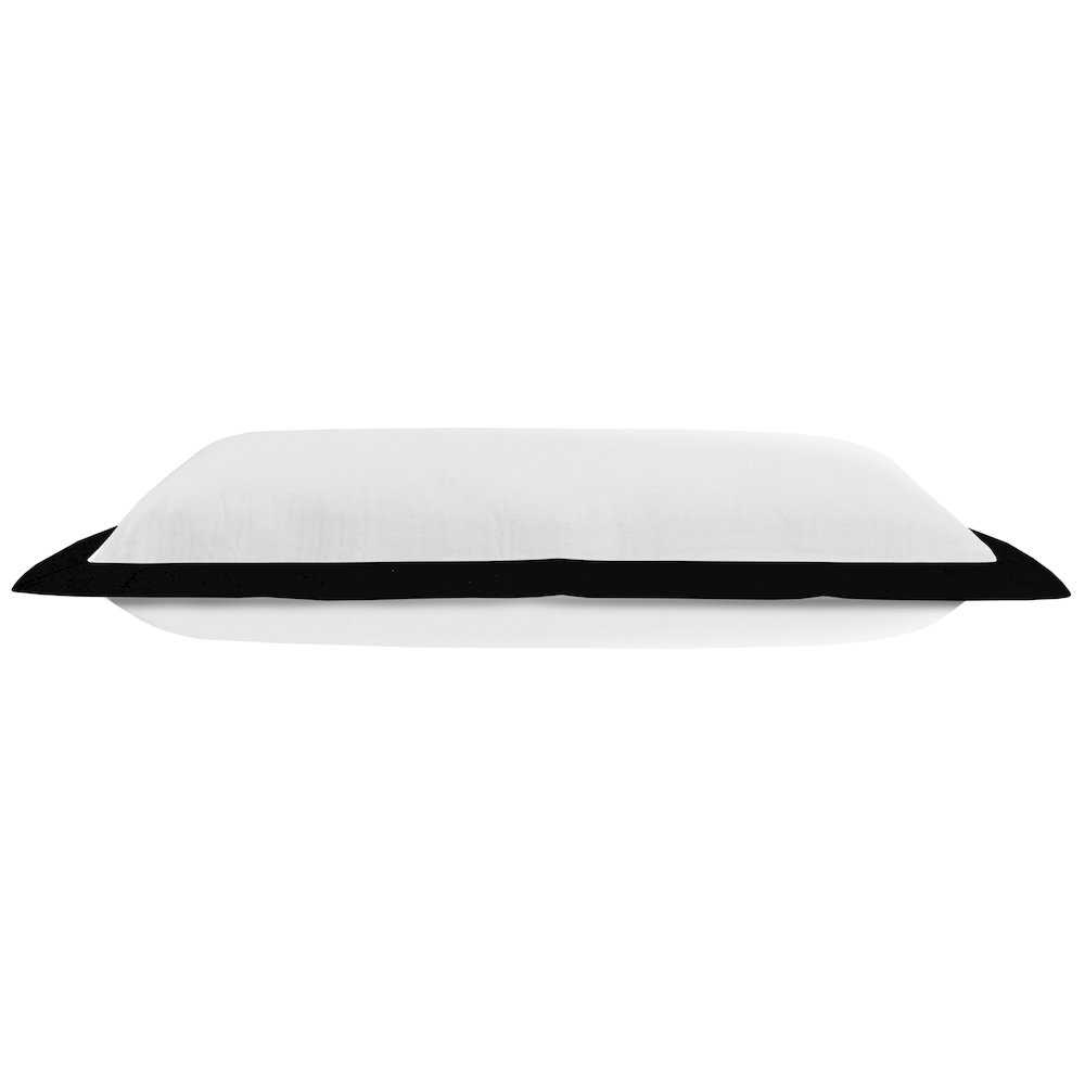 Ox Bay Hand-Woven White/Black Bordered All-Natural Cotton Pillow Cover. Picture 6