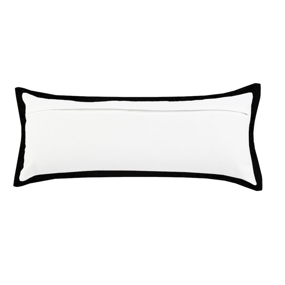 Ox Bay Hand-Woven White/Black Bordered All-Natural Cotton Pillow Cover. Picture 7