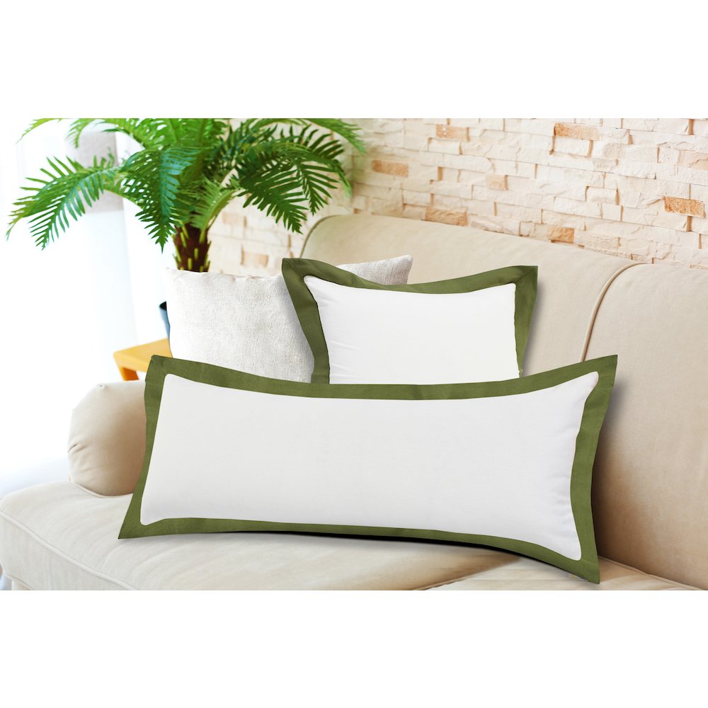 Bordered Flange Frame Lumbar Throw Pillow. Picture 8