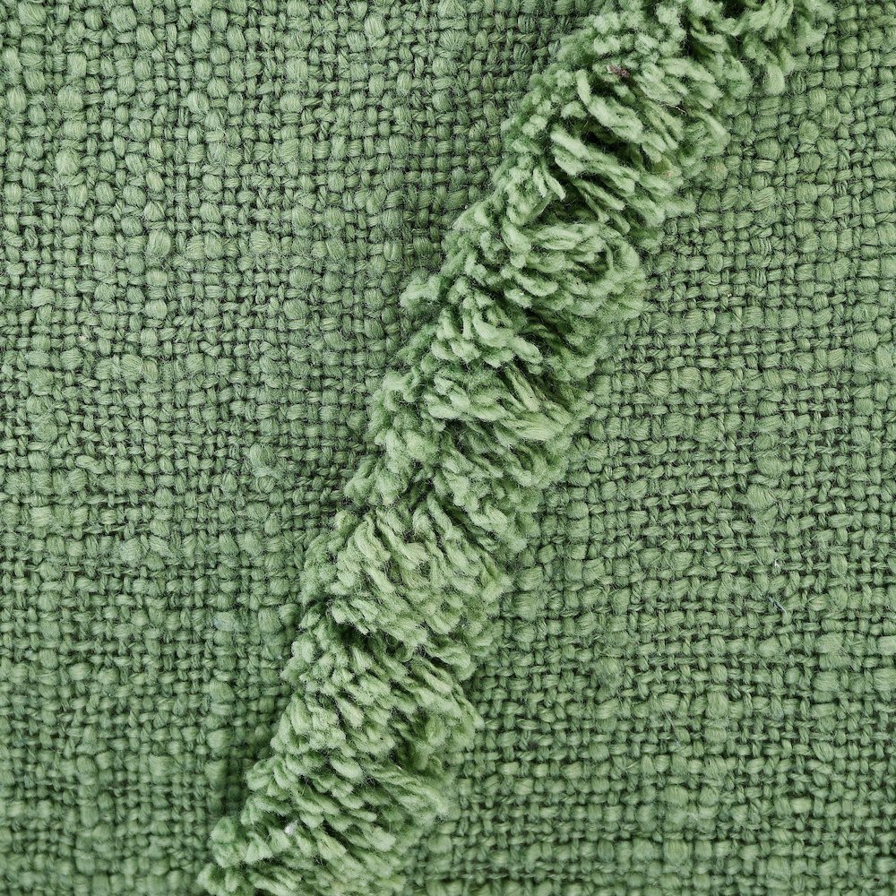 Ox Bay Hand-Woven Green Diamond All-Natural Cotton  Pillow Cover. Picture 2