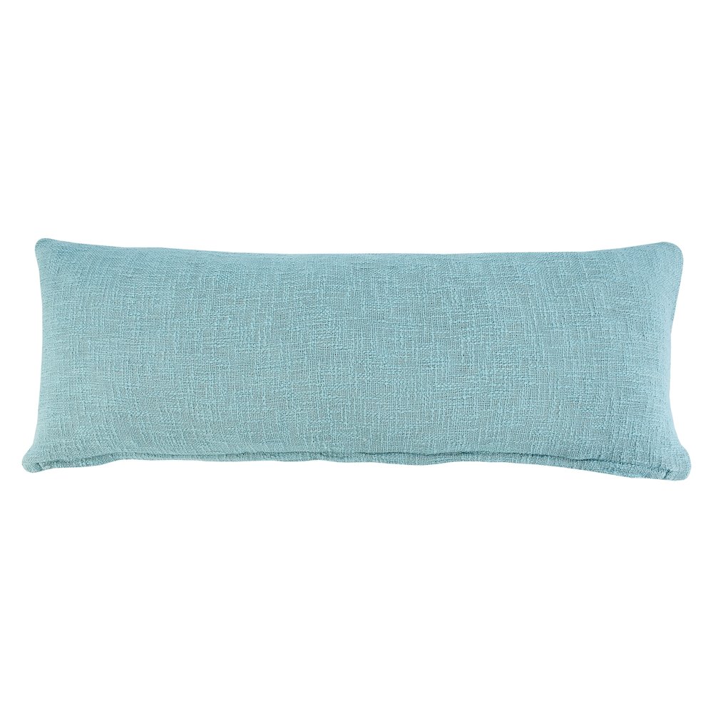 Ox Bay Hand-Woven Aqua Blue Diamond All-Natural Cotton  Pillow Cover. Picture 7