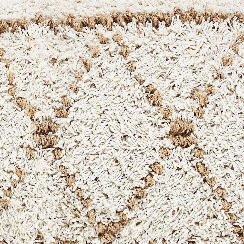 Ox Bay Hand-Woven White/Brown Diamond Cotton Blend Pillow Cover. Picture 2