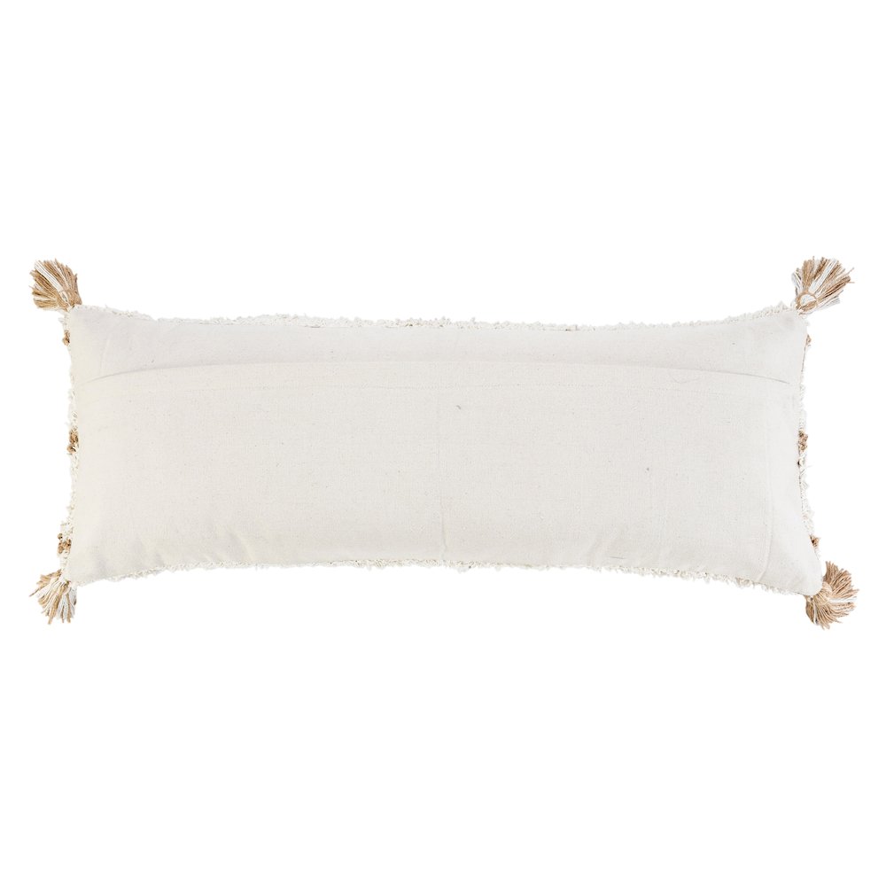 Ox Bay Hand-Woven White/Brown Diamond Cotton Blend Pillow Cover. Picture 7