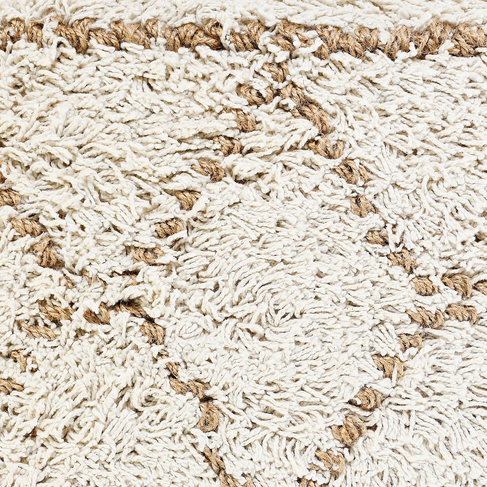 Ox Bay Hand-Woven White/Brown Diamond Cotton Blend Pillow Cover. Picture 2