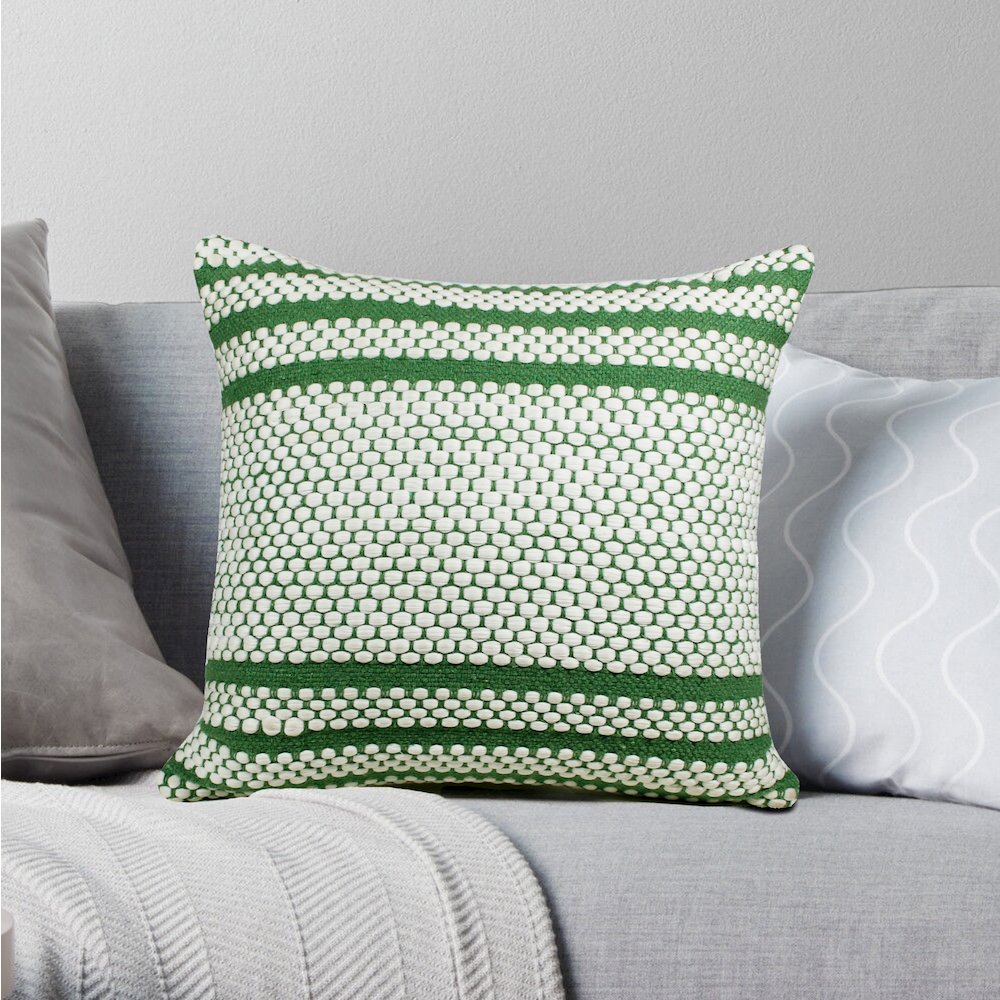 Evette Rios Mindy Striped Handwoven Cotton Blend Throw Pillow, Square. Picture 8