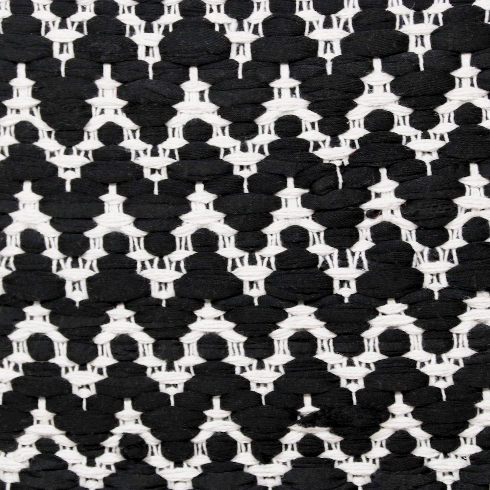 Ox Bay Hand-Woven Black/White Chevron Cotton Blend Pillow Cover. Picture 2