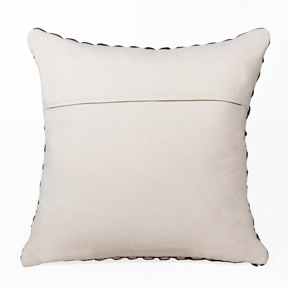 Ox Bay Hand-Woven Black/White Chevron Cotton Blend Pillow Cover. Picture 7